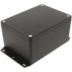 Hammond 1550Z115FBK Thick Wall Flanged Die Cast Enclosure, 148 x 108 x 75, Black
