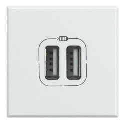 AXOLUTE Ładowarka USB 1x2,4A lub 2X1,2A 5V DC 2 moduły biała HD4285C2