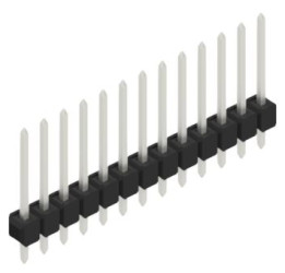Pin header, 13 pole, pitch 2.54 mm, straight, black, 10048425