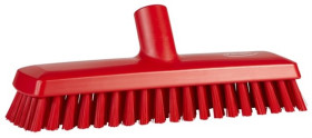 Szczotka do pokładu, dł. włosia: 32mm, Średni, Czerwony, Poliester, Polipropylen, Stal nierdzewna, zastosowanie: Rzeźnie