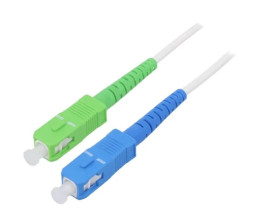 SCA-SCU/OS2-250WH Patch cord światłowodowy OS2 SC/APC,SC/UPC 25m LSZH biały