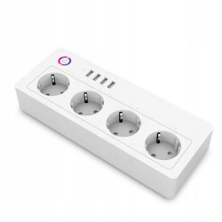 Filtr komputerowy Listwa sterowana przedłużacz biała SMART TUYA WIFI zasilająca z USB +...