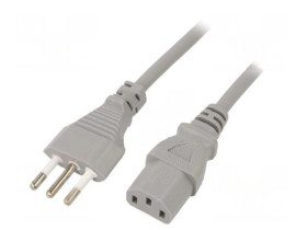 SN319-3/10/5GY Kabel: 3x1mm2, CEI 23-50 (L) wtyk,IEC C13 żeński, 5m