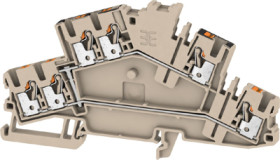 Multi level terminal block, push-in connection, 0.5-4.0 mm², 6 pole, 22 A, 8 kV, dark beige, 2531310000