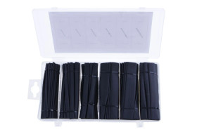 Koszulki termokurczliwe 196 sztuk / Zestaw koszulek termokurczliwych / Rura termokurczliwa cienkościenna 2:1 / Czarne / BOX-15