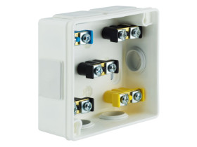Puszka n/t 86x86x40mm IP55 6-wl 2wkr dławnica gumowa z zaciskami biała VP 022-51 61.128 ELEKTRO-PLAST