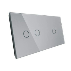 Livolo SREBRNY METALIZOWANY PANEL SZKLANY 1+2 7012-64