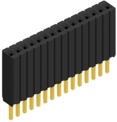 Socket header, 15 pole, pitch 1.27 mm, straight, 10027247