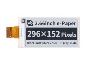 Waveshare 296×152, 2.66inch e-Paper E-Ink Raw Display Panel, Black / White