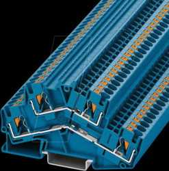 3211838 Double-deck terminal block, PTTBS 4, blue