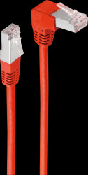 BS08-64004 patch cable, angle-straight, red, 0,25 m