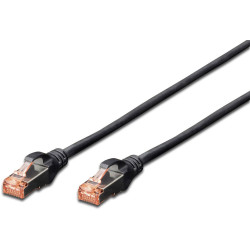 Digitus DK-1644-005/BL RJ45 Network Cable CAT 6 Black 0.5m Shielded Halogen-free
