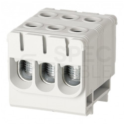 Złączka szynowa 3-torowa Al/Cu 2,5-50mm2 na TH35 szary FJ-E50/3 HEDO