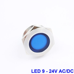 Lampka kontrolka LED METAL 9-24V (niebieska) 22 mm