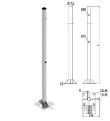SKAM2/4 słup okrągły 4M rozstaw 185X185 - 205X205 fundament FP1, FP2, FP3
