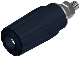Gniazdo bananowe montażowe SKS Hirschmann PKI 100, izolowane, O 4 mm, 35 A, czarne