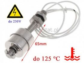 Czujnik poziomu cieczy; + 125 °C; 230V; L= 65mm