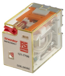 Przekaźnik mocy 24V ac 4PDT RS PRO 180W, Wciskane Wciskane