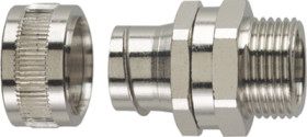 Straight hose screw fitting, M40, 40 mm, brass, nickel-plated, IP40, silver, (L) 51.2 mm, 166-30407