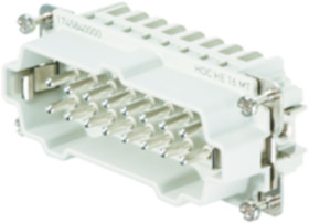 Pin contact insert, 6, 16 pole, equipped, tension clamp connection, with PE contact, 1745840000