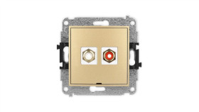 Icon Mechanizm Gniazda Podwójnego Rca, Bez Pola Opisowego (Typu Cinch - Biały...