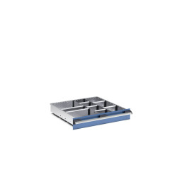 Zestaw przegródek Ściana działowa Srebrny Blacha stalowa for use with Szuflady, Dimensions650 X 650 X 100mm Bott