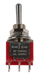 Przełącznik (Wł.)-wył.-(wł.) średnica wycięcia 6.35mm DPDT RS PRO Montaż panelowy długość przełącznika 10.41mm