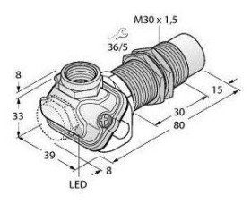 Turck Czujnik indukcyjny nie podtynkowy NAMUR NI15-EM30WDTC-Y1X