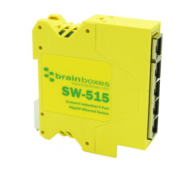 Brainboxes SW-515 Compact Industrial 5 Port Gigabit Ethernet Switch DIN Rail