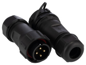 Złącze okrągłe 4-pinowe SY21 Mocowanie kablowe liniowe Wtyk, Gniazdo RS PRO Męski/żeński IP68 SY21
