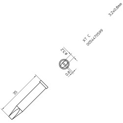 Weller T0054470599 XT C Soldering Tip Chisel 3.2mm x 0.8mm