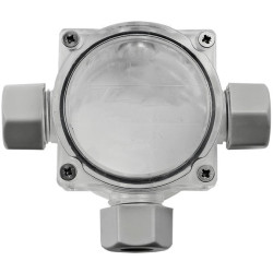 Puszka natynkowa instalacyjna hermetyczna 3-dławnicowa PG11 57x74mm 4-9mm2 transparentna IP68