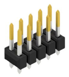 Pin header, 10 pole, pitch 2.54 mm, straight, black, 10054458