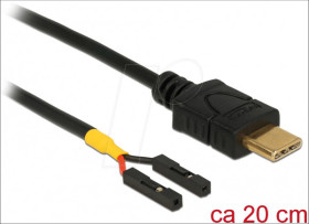 85395 Cable USB Type-C male &gt; 2x pin header female separate power 20 c