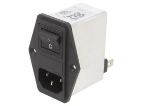 Złącze zasilające AC męskie 4A 250VAC C14 (E) 1mH FN284-4-06