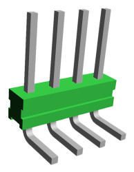 Złącze szpilkowe 4-pinowe raster: 2.54mm -rzędowe TE Connectivity Przewlekany 3.0A
