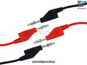 Zestaw przewodów pomiarowych banan 100cm czerwony + czarny