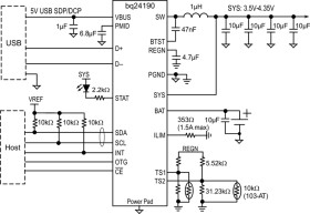 1-cell, 4.5-A, I2C controlled buck battery charger with NVDC Power Path