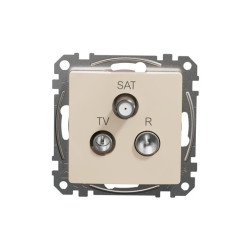 Gniazdo R/TV/SAT przelotowe (10dB), beżowy, Sedna Design i Elements SDD112488