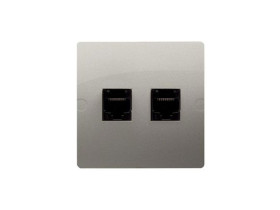 SIMON BASIC Gniazdo komputerowe RJ45 kat.5e + gniazdo telefoniczne RJ11 (moduł) satynowy BMF5T02/29 KONTAKT SIMON