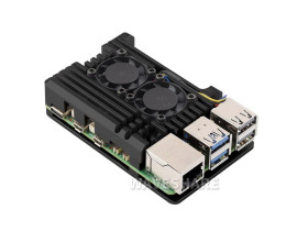 Waveshare Aluminium Alloy Case for Raspberry Pi 5, Dual Cooling Fans