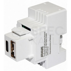Moduł keystone Ładowarka USB-A + USB-C 5V/3A biała Quick Charge