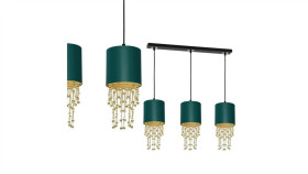 Lampa Wisząca Almeria Green/Gold 3Xe27 Mlp64500 Milagro