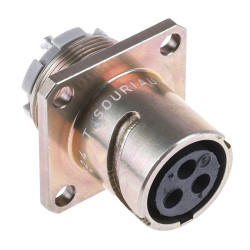 Złącze wielostykowe przemysłowe 3-pinowe, panelowe Gniazdo Souriau Sunbank by Eaton