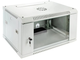 Szafa wisząca RACK 19 6U 350mm drzwi szklane szara NEKU TS BOX