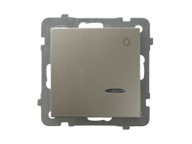 AS Wyłącznik zwierny przycisk "światło" z podświetleniem niebieskim satyna light ŁP-5GS/m/45 OSPEL