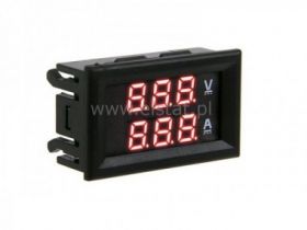 Panelowy wolt.- amper. 50A LED czerwony + bocz.