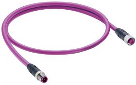 0975 254 101/2 M, przewód z wtykiem prostym M12 i gniazdem prostym M12 kodowanie B PROFIBUS, izolacja PUR 2x0,34mm2 + ekran, LUM