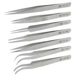 Zestaw 7 stalowych pęset - Piergiacomi PN-KIT7T