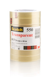 Taśma biurowa, Scotch 550, numer: 550, szer.: 19mm, dł.: 66m, Przezroczysty